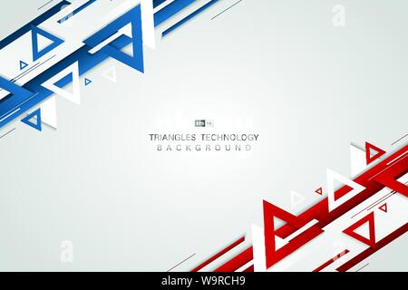 Abstract blue rosso tecnologia colore del concetto di triangolo Design modello. Utilizzare per creare poster, vendite, artwork, presentazione stampa. illustrazione eps vettoriali10 Illustrazione Vettoriale