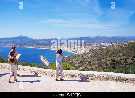 Panoramica da San Antonio Cape. Javea, provincia di Alicante, Comunidad Valenciana, Spagna. Foto Stock