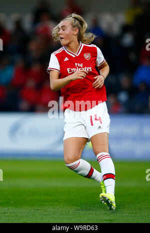 Boreham Wood, Regno Unito. 14 Ago, 2019. BOREHAMWOOD, Inghilterra - 14 agosto: Jill Roord di Arsenal durante la pre-stagione amichevole tra l'Arsenal e Barcellona Donne al Parco Prato su agosto 14, 2019 a Borehamwood, Inghilterra. Credit: Azione Foto Sport/Alamy Live News Foto Stock