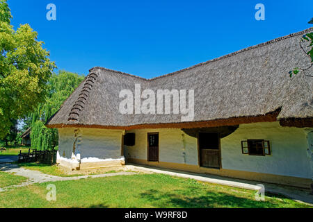 Heimatmuseum, Göcseji Village Museum, Haus, Reetdach Foto Stock