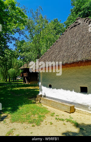 Heimatmuseum, Göcseji Village Museum, Haus, Reetdach Foto Stock