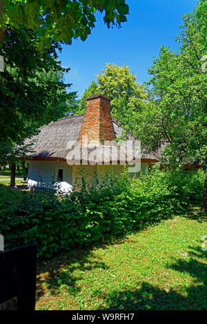 Heimatmuseum, Göcseji Village Museum, Haus, Reetdach Foto Stock