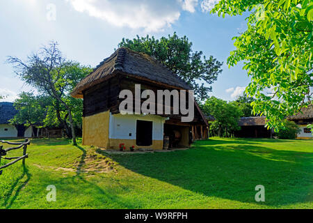 Örség, Wächterregion, Museumsdorf, Pityerszer, Haus, Reetdach Foto Stock