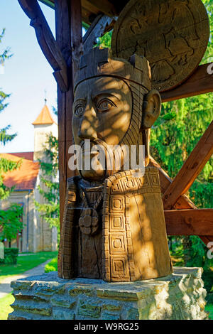 Örség, Wächterregion, Kirche, Szent Istevan Denkmal, Szent Péter apostol templom, Árpád-kori Templom Őriszentpéter Foto Stock