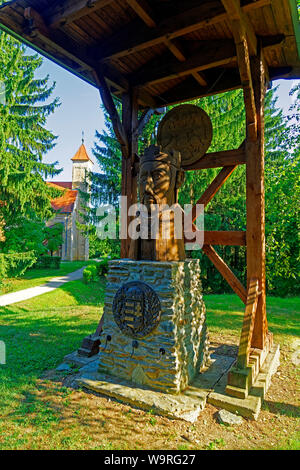 Örség, Wächterregion, Kirche, Szent Istevan Denkmal, Szent Péter apostol templom, Árpád-kori Templom Őriszentpéter Foto Stock