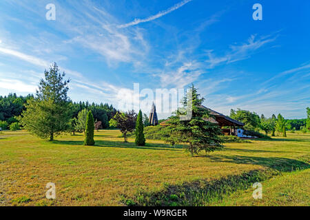 Freizeitpark, Grillplatz, überdacht Foto Stock