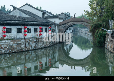 Asia, Cina, cinese repubblica popolare, Huzhou, Nanxun Città Vecchia, Watertown, *** Caption locale *** Foto Stock