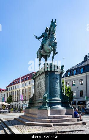 Statua di Carlo IX a cavallo a Gothenburg, in Svezia il 26 Luglio 2019 Foto Stock