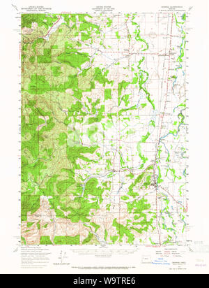 USGS TOPO Map Oregon Monroe 282728 1957 62500 Restauro Foto Stock