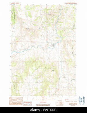 USGS TOPO Map Oregon monumento 280783 1990 24000 Restauro Foto Stock