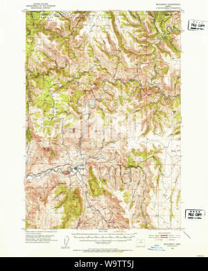 USGS TOPO Map Oregon monumento 282732 1951 62500 Restauro Foto Stock