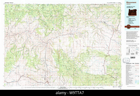 USGS TOPO Map Oregon monumento 283104 1980 100000 Il restauro Foto Stock