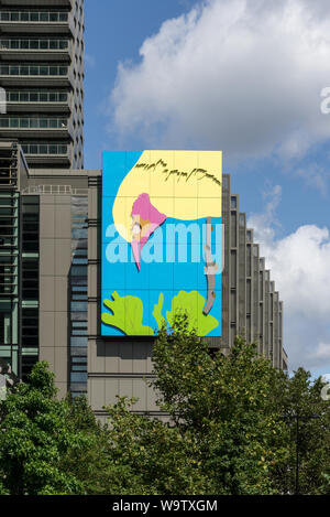 Gary Hume di becchettare Bird artwork, Regent's Place, Euston Road, Londra Foto Stock