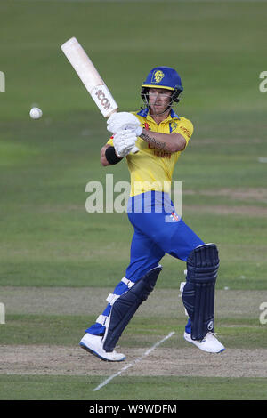 CHESTER LE STREET, Agosto 15th Durham D'arcy breve batting durante la vitalità T20 Blast match tra Durham e Worcestershire Rapids a Emirates Riverside, Chester le street giovedì 15 agosto 2019. (Credit: Mark Fletcher | MI News) Credito: MI News & Sport /Alamy Live News Foto Stock