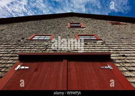 Un fienile su una Nuova Inghilterra farm - BLUE HILL, MAINE Foto Stock