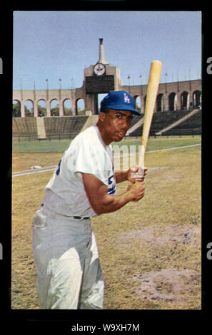 John Roseboro Vintage in Los Angeles Dodgers cartolina ricordo foto al Memorial Coliseum di Los Angeles, CA circa 1959 Foto Stock