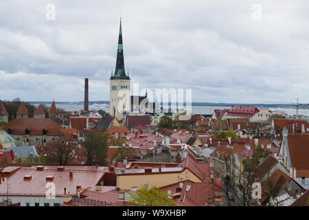 Guardando fuori Tallinn dalla città vecchia superiore, Tallinn, Estonia Foto Stock