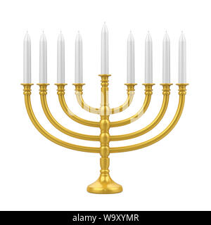 Hanukkah Menorah isolato Foto Stock