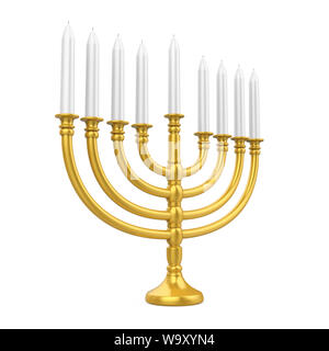 Hanukkah Menorah isolato Foto Stock