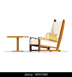 Clip art interior design immagine accogliente soggiorno, veranda zona relax mobili. Illustrazione Vettoriale
