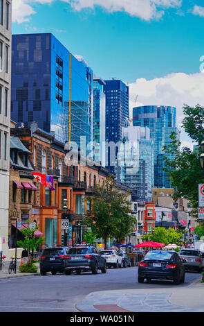 Montréal, Québec, Canada,agosto 14,2019.Crescent Street in estate.Montréal, Québec, Canada.Credit:Mario Beauregard/Alamy News Foto Stock