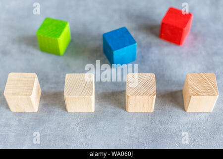 Costruzione in legno blocchi Foto Stock