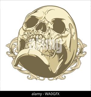 Illustrazione vettoriale di un cranio Illustrazione Vettoriale