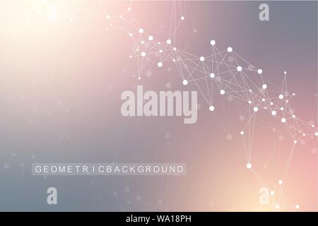 Nano tecnologie sfondo astratto. Cyber concetto tecnologico. Intelligenza artificiale, realtà virtuale, bionico, robotica, global network Illustrazione Vettoriale