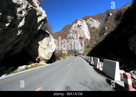 Shaanxi pietra qinling pecore passano Foto Stock