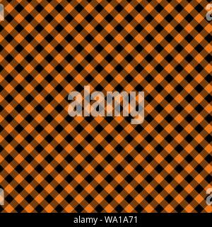 Gingham seamless arancione e il modello nero. Texture da piazze per plaid, tovaglie, abiti, camicie, abiti, carta, biancheria da letto, coperte, trapunte e Illustrazione Vettoriale