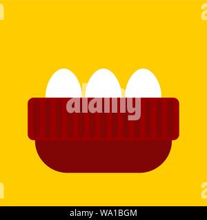 Uova all'interno berretto lavorato a maglia come nido. Fumetto illustrazione vettoriale Illustrazione Vettoriale