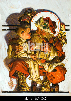 J. C. Leyendecker sabato sera Post Babbo Natale pittura Foto Stock