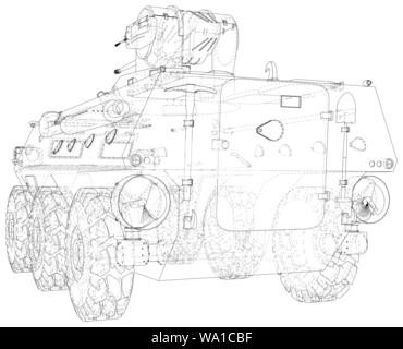 Veicolo militare. EPS10 formato. Vettore creati di 3d Illustrazione Vettoriale