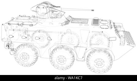 Veicolo militare. EPS10 formato. Vettore creati di 3d Illustrazione Vettoriale