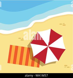 Orario estivo di design. Icona di vacanza e concetto di spiaggia. Illustrazione Vettoriale Illustrazione Vettoriale