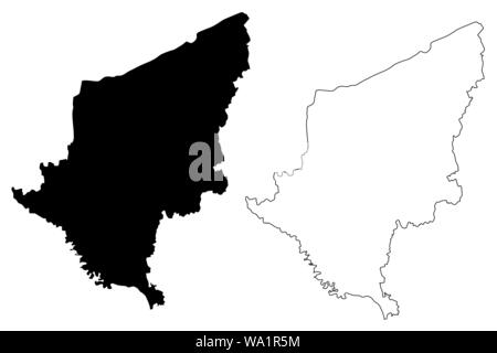 Somogy County (Ungheria, contee ungheresi) mappa illustrazione vettoriale, scribble schizzo Somogy mappa Illustrazione Vettoriale