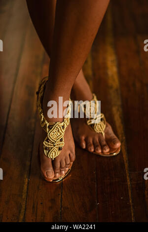 Fatte a mano sandali macrame da Amaru Colombia Foto Stock