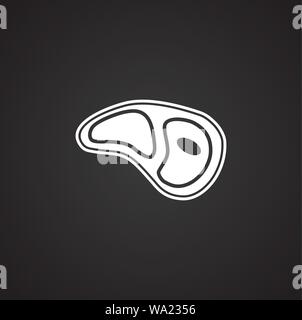 Bistecca icone correlate impostato su sfondo per progettazione grafica e web. Illustrazione semplice. Concetto di Internet il simbolo per il sito web o il pulsante mobile app. Illustrazione Vettoriale