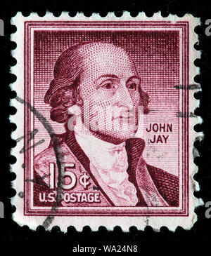 John Jay (1745-1829), ex governatore di New York, francobollo, USA, 1958 Foto Stock