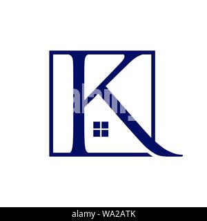 La lettera K Abstract realty logo - logo vettoriale nozione illustrazione. La forma astratta del logo. Logo vettoriale modello. Elemento di design. Realty logo design Illustrazione Vettoriale