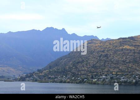 Visualizza piano di sbarco a Queenstown, Nuova Zelanda Foto Stock