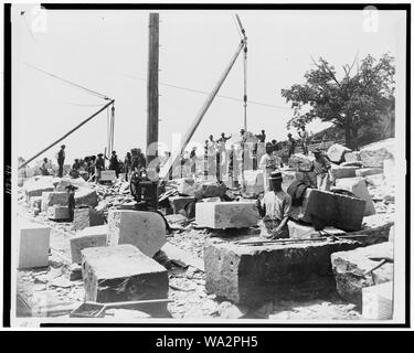 Big Sandy River, W. Va. e Ky.--Lock al Louisa, Ky.--Vista del cantiere di pietra, W. Va. Foto Stock