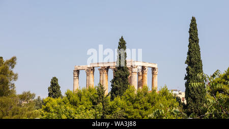 Il Tempio di Zeus Olimpio ad Atene in Grecia Foto Stock