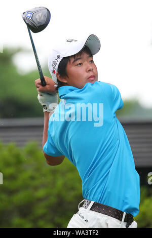 Kasumigaseki Country Club, Saitama, Giappone. 16 Ago, 2019. Misaki Yoshizawa, Agosto 16, 2019 - Golf : JOC Olimpica Junior Cup 2019 uomini 12-14 anni classe terza tornata a Kasumigaseki Country Club, Saitama, Giappone. Credito: YUTAKA AFLO/sport/Alamy Live News Foto Stock