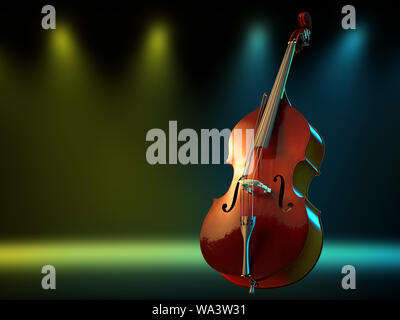 Cello strumento musicale 3D render Foto Stock