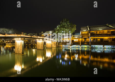 Notte a Wuzhen Foto Stock