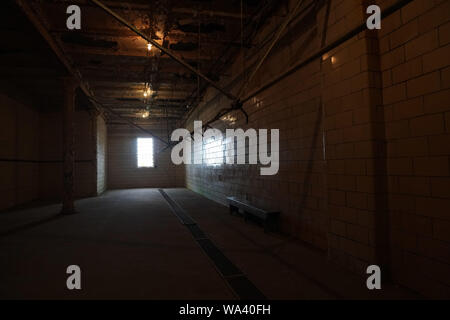 (190817) -- MANSFIELD, Agosto 17, 2019 (Xinhua) -- foto scattata su agosto 16, 2019 mostra parti dell'ex Ohio State riformatorio dove 'l'Shawshank Redemption" è stato girato nella città di Mansfield, Ohio, Stati Uniti. Gli eventi sono stati tenuti in Mansfield per celebrare il venticinquesimo anniversario della proiezione del film "L'Shawshank Redemption". (Xinhua/Liu Jie) Foto Stock