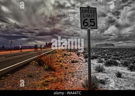 Tempesta è venuta al monumento Foto Stock