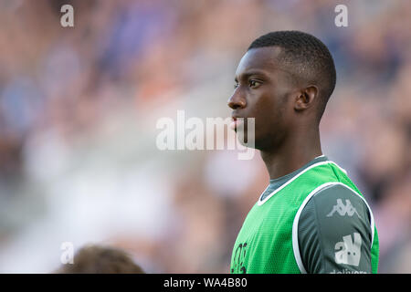 Wigan, Regno Unito. 17 ago 2019. Eddie Nketiah di Leeds United durante il cielo di scommessa match del campionato tra Wigan atletico e Leeds United al DW Stadium, Wigan sabato 17 agosto 2019. Solo uso editoriale, è richiesta una licenza per uso commerciale. La fotografia può essere utilizzata solo per il giornale e/o rivista scopi editoriali. (Credit: Pat Scaasi | MI News) Credito: MI News & Sport /Alamy Live News Foto Stock