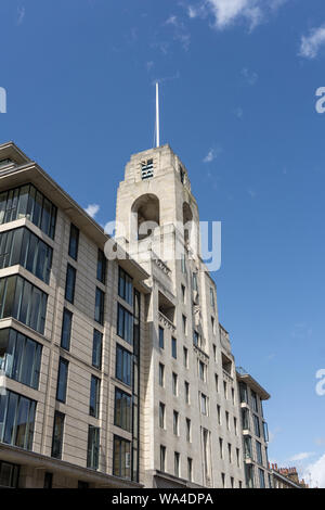 Abbey House, stile art deco building, Baker Street, Londra, Regno Unito; ex London HQ di Abbey National Building Society, ora appartamenti residenziali. Foto Stock